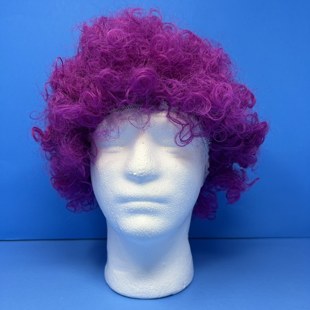 Halloween Clown Costume Wig Purple Afro 60s 70s‎ Disco Clown - Picture 12 of 15